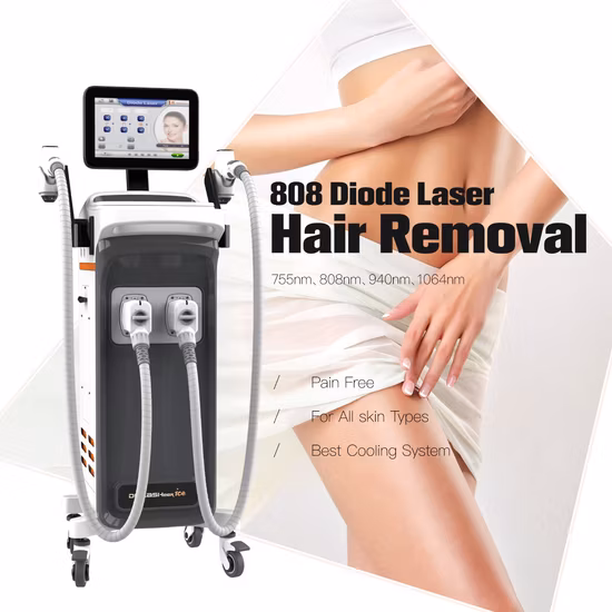 Láser de diodo 755 808 1064 Nm Máquina de salón de belleza para depilación